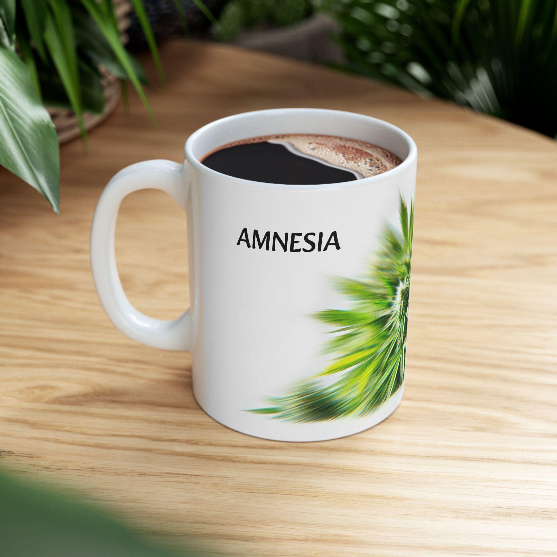 AMNESIA - (11oz) WEED Strain Themed Coffee Mugs - Perfect Gift for Smokers, Stoners/Smokers, Marijuana Lovers; Funny Wake and Bake Mug