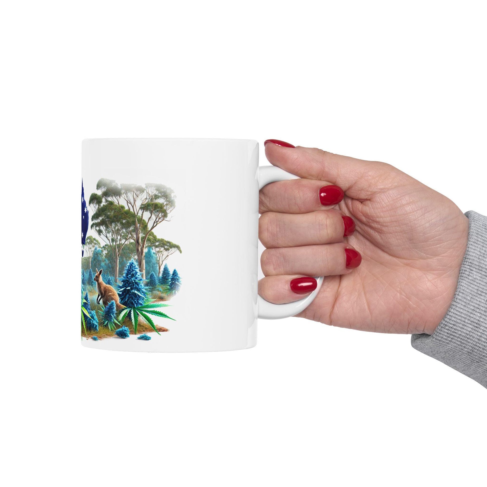 AUSTRALIAN BLUE - (11oz) WEED Strain Themed Coffee Mugs - Perfect Gift for Stoners/Smokers, Weed Mug for Marijuana Lovers; Wake and Bake Mug