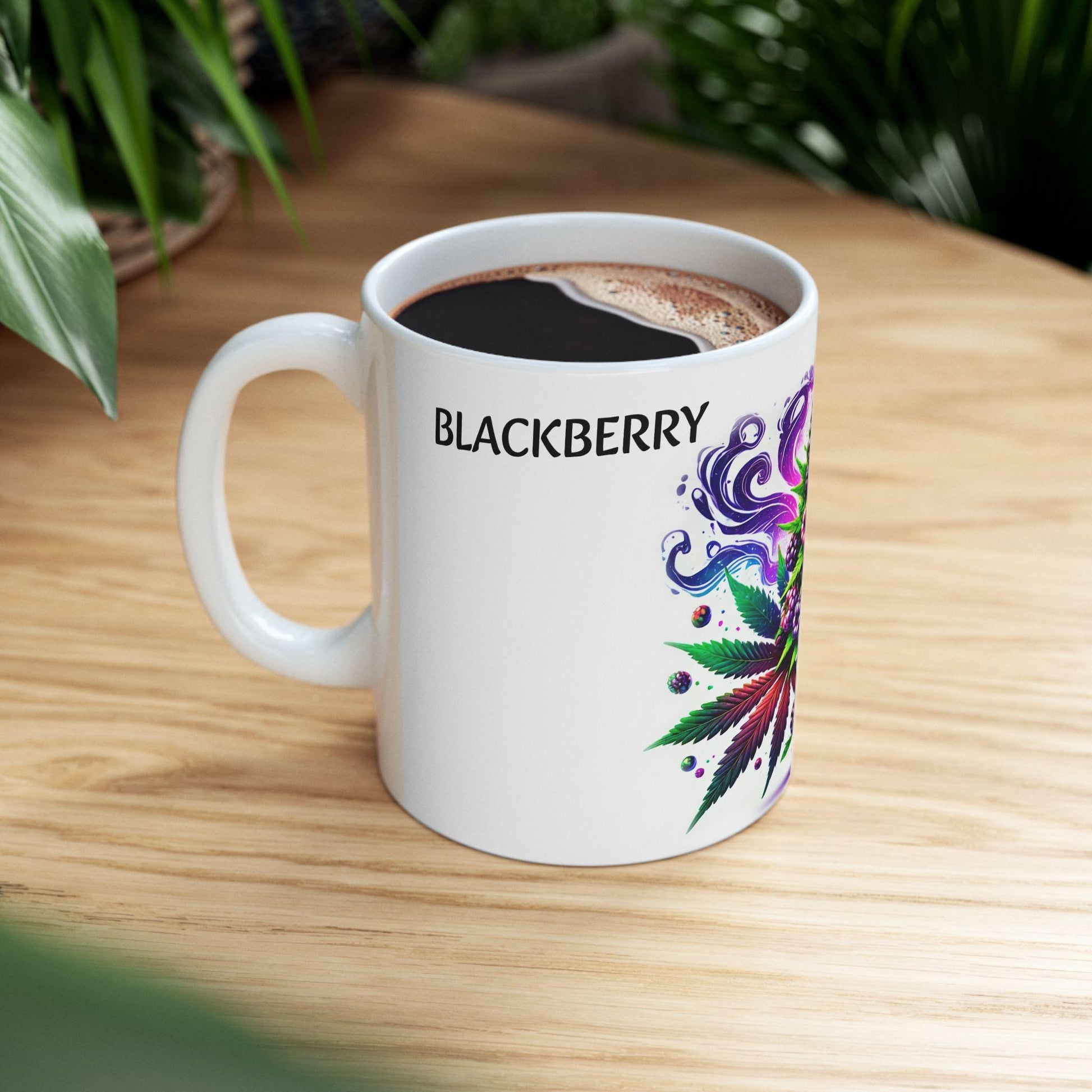 BLACKBERRY - (11oz) WEED Strain Themed Coffee Mugs - Perfect Gift for Stoners/Smokers, Weed Mug for Marijuana Lovers; Funny Wake & Bake Mug