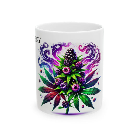 BLACKBERRY - (11oz) WEED Strain Themed Coffee Mugs - Perfect Gift for Stoners/Smokers, Weed Mug for Marijuana Lovers; Funny Wake & Bake Mug
