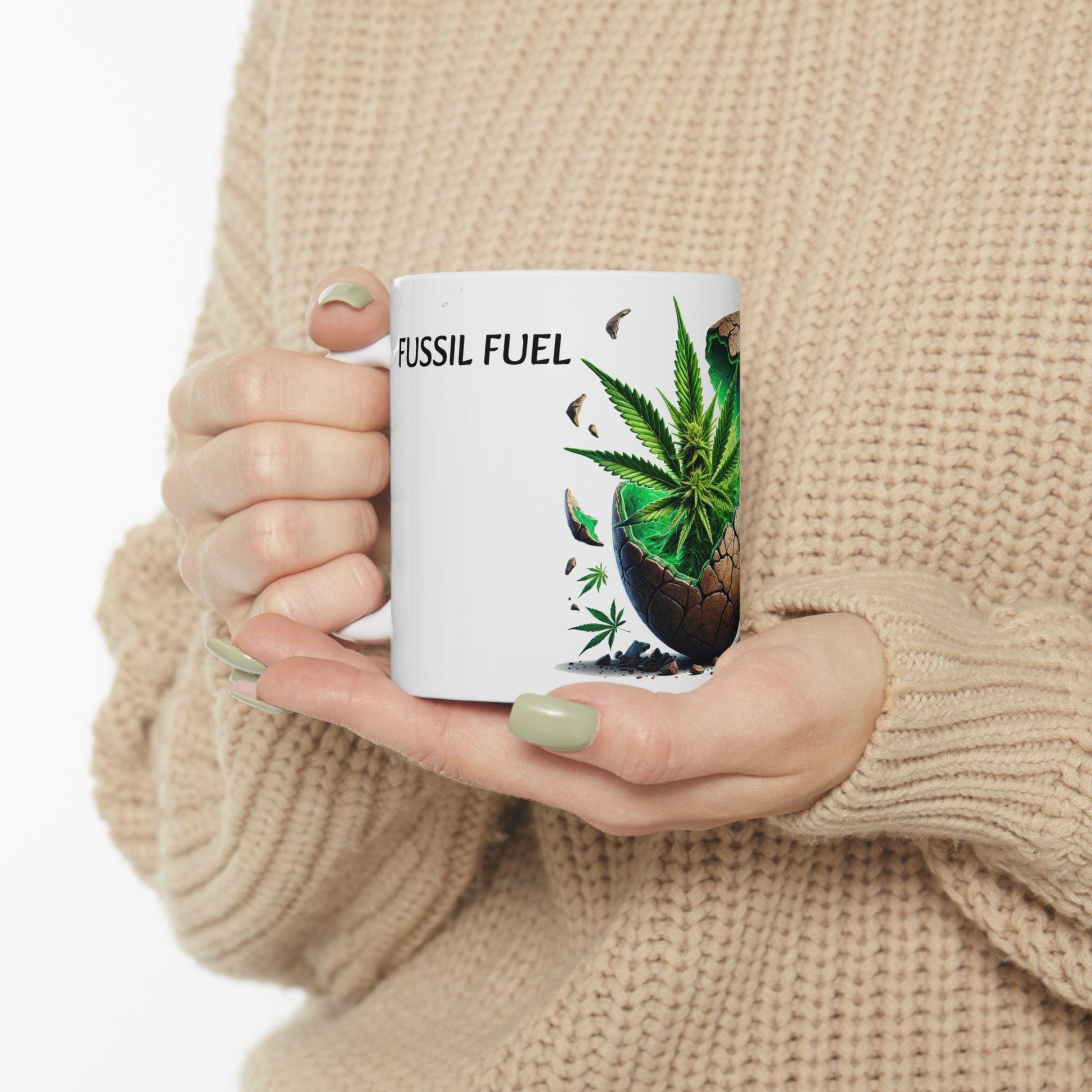 FOSSIL FUEL - (11oz) Weed Strain Themed Coffee Mugs - Perfect Gift for Stoners, Weed Mug for Cannabis Decor; Funny Wake & Bake Mug , 420 Mug