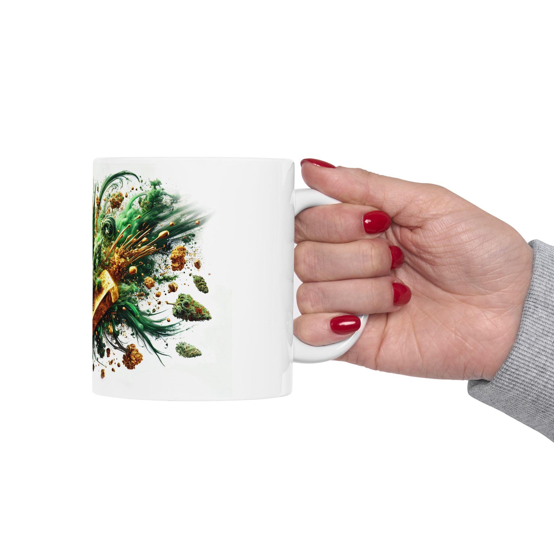 GOLD CRASH - (11oz) Weed Strain Themed Coffee Mugs - Perfect Gift for Stoners, Weed Mug for Cannabis Decor; Funny Wake & Bake Mug , 420 Mug