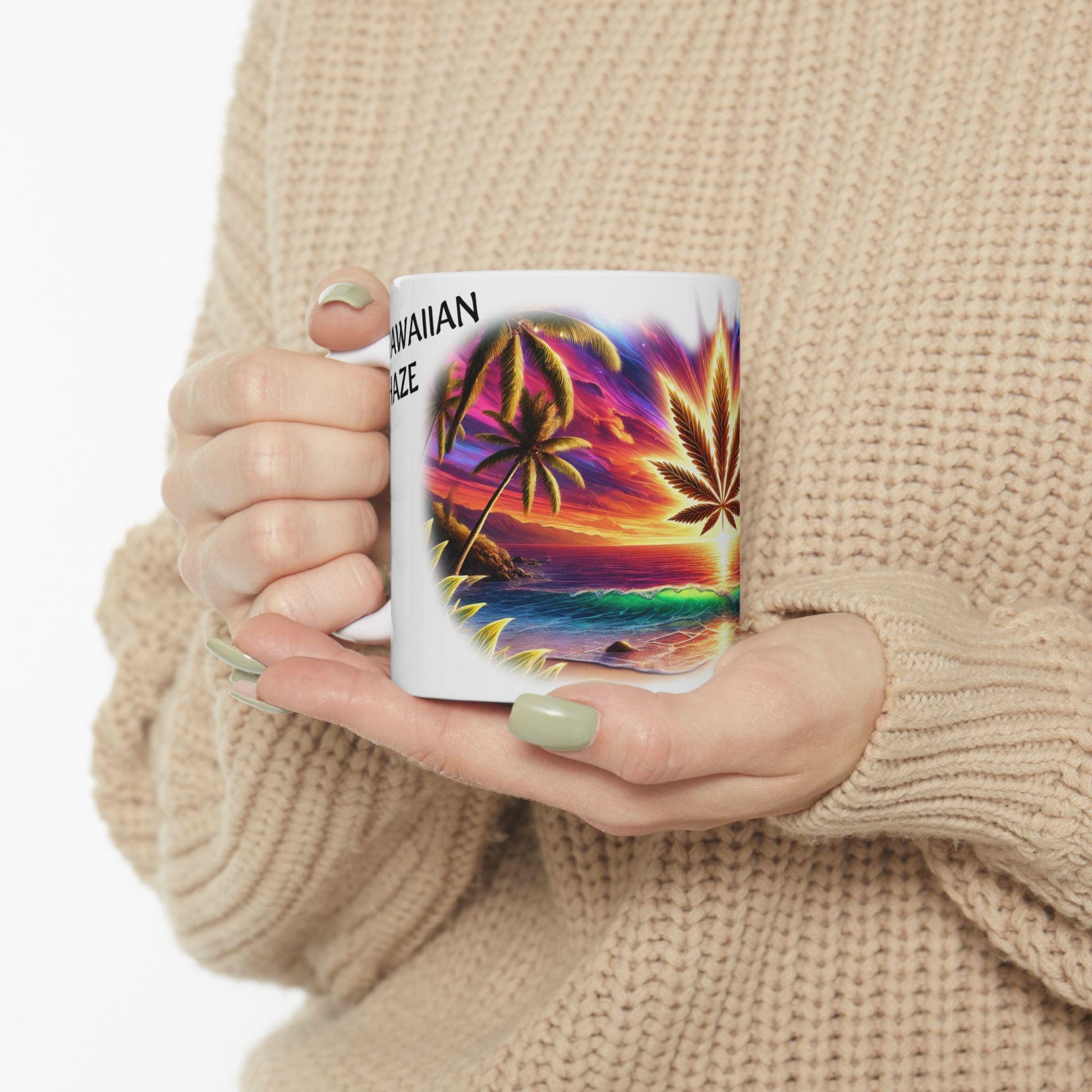 HAWAIIAN HAZE - (11oz) Weed Strain Themed Coffee Mugs - Perfect Gift for Stoners, Weed Mug for Cannabis Decor; Funny 420 Wake & Bake Mug