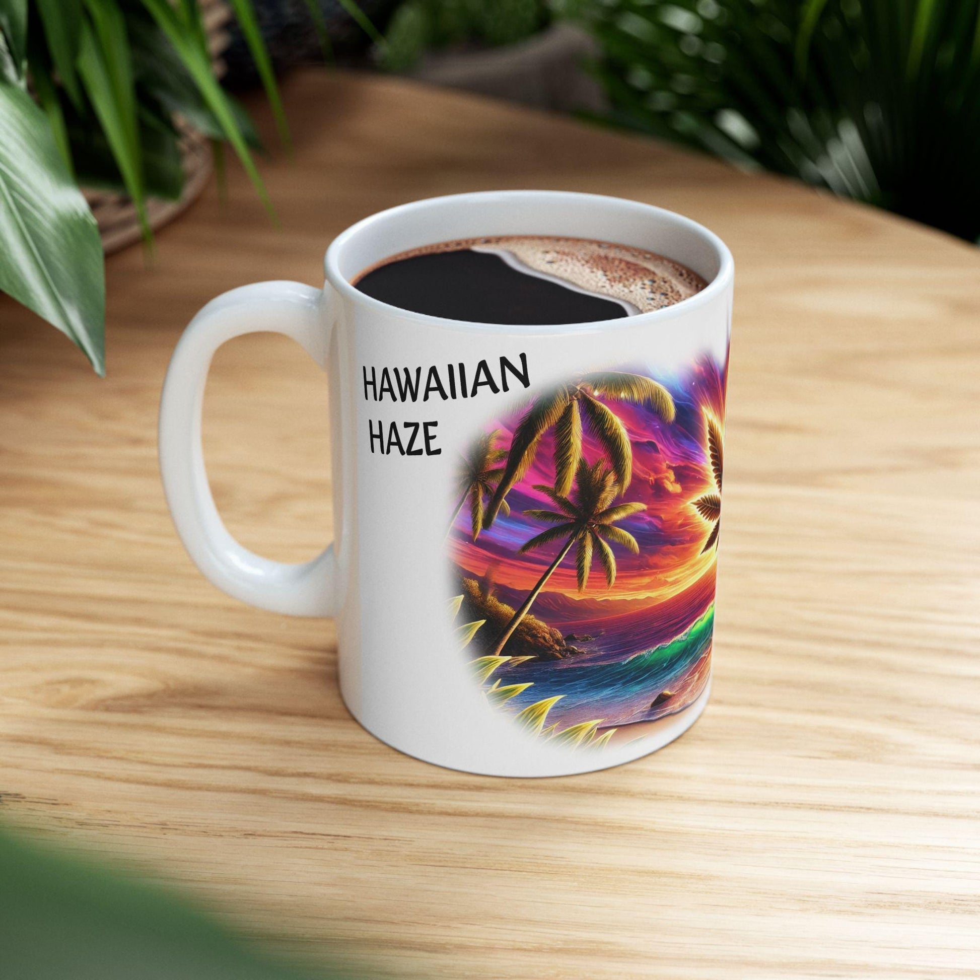 HAWAIIAN HAZE - (11oz) Weed Strain Themed Coffee Mugs - Perfect Gift for Stoners, Weed Mug for Cannabis Decor; Funny 420 Wake & Bake Mug