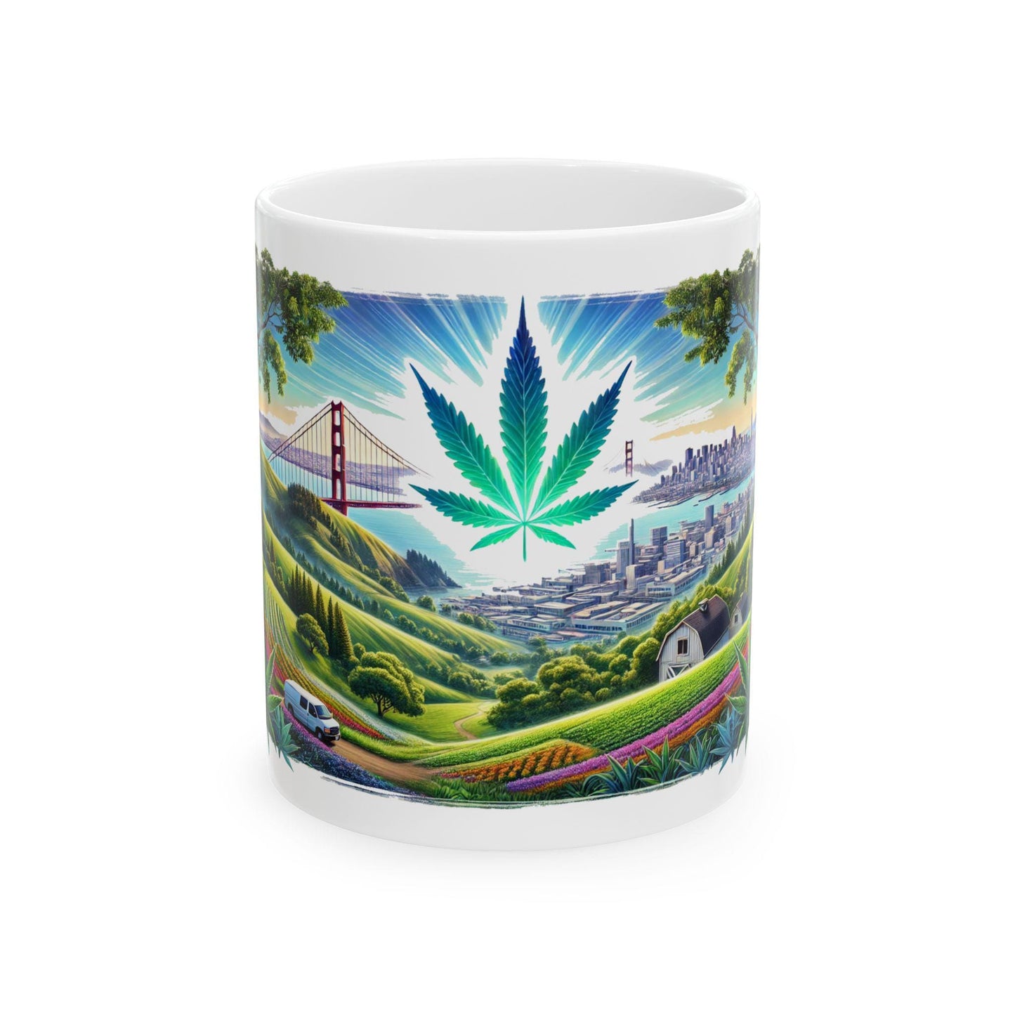 SFV OG - (11oz) Weed Strain Themed Coffee Mugs - Perfect Gift for Stoners, Weed Mug for Cannabis Decor; 420 Space Wake & Bake Mug
