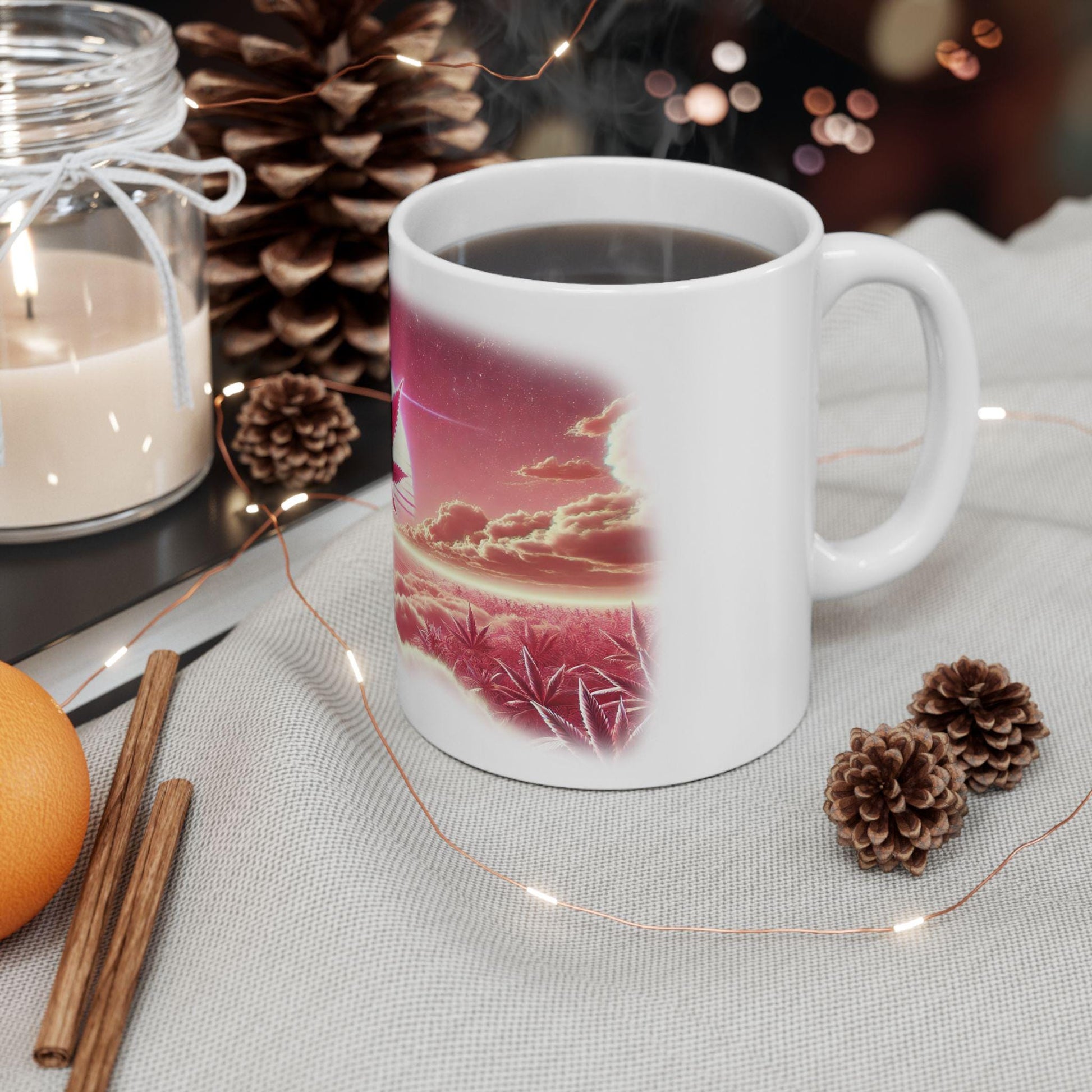 RS11 - (11oz) Weed Strain Themed Coffee Mugs - Perfect Gift for Stoners, Weed Mug for Cannabis Decor; 420 Space Wake & Bake Mug