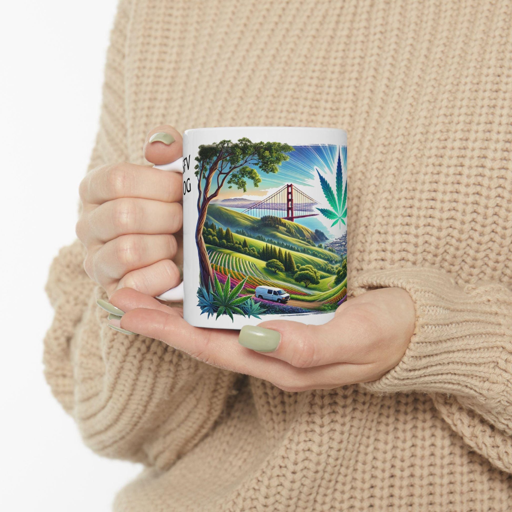 SFV OG - (11oz) Weed Strain Themed Coffee Mugs - Perfect Gift for Stoners, Weed Mug for Cannabis Decor; 420 Space Wake & Bake Mug