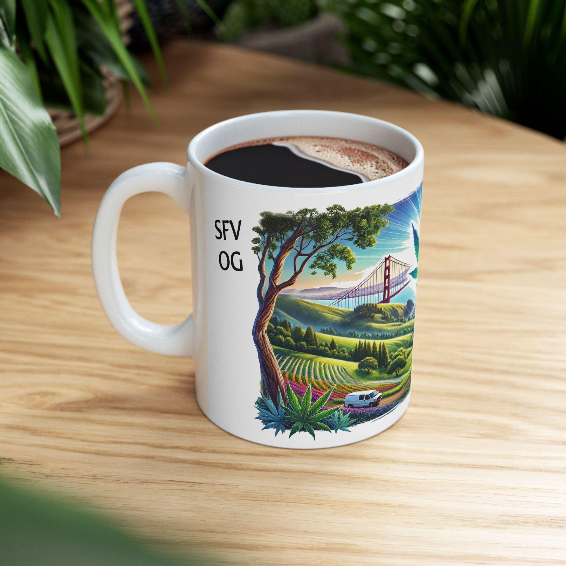 SFV OG - (11oz) Weed Strain Themed Coffee Mugs - Perfect Gift for Stoners, Weed Mug for Cannabis Decor; 420 Space Wake & Bake Mug
