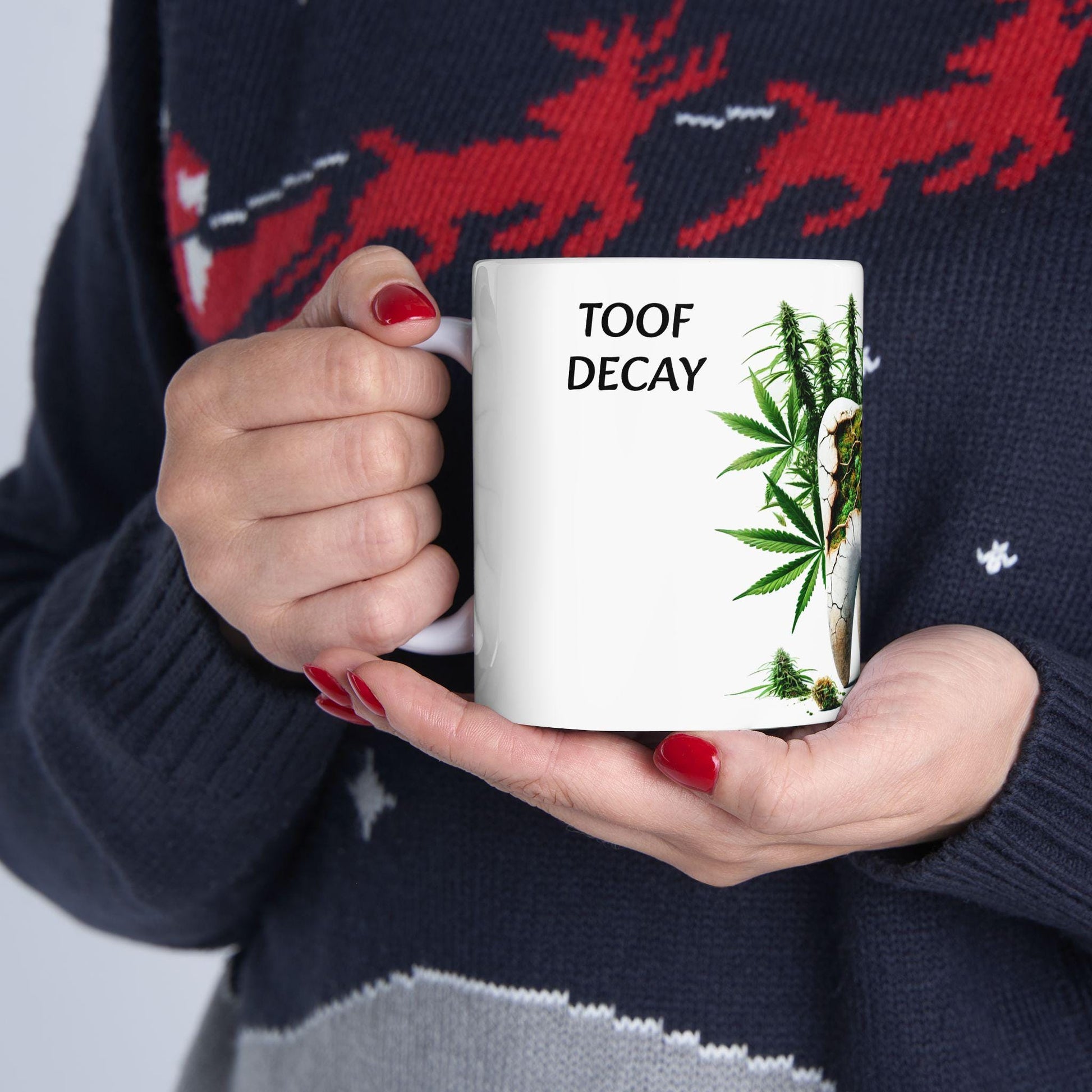 TOOF DECAY - (11oz) Weed Strain Themed Coffee Mugs - Perfect Gift for Stoners, Weed Mug for Cannabis Decor; AK47 420 Wake & Bake Mug