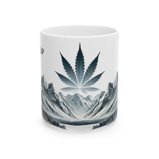 SNOWCAP - (11oz) Weed Strain Themed Coffee Mugs - Perfect Gift for Stoners, Weed Mug for Cannabis Decor; Funny 420 Wake & Bake Mug