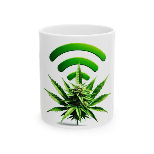 WIFI - (11oz) Weed Strain Themed Coffee Mugs - Perfect Gift for Stoners, Weed Mug for Cannabis Decor; Funny Classic 420 Wake & Bake Mug