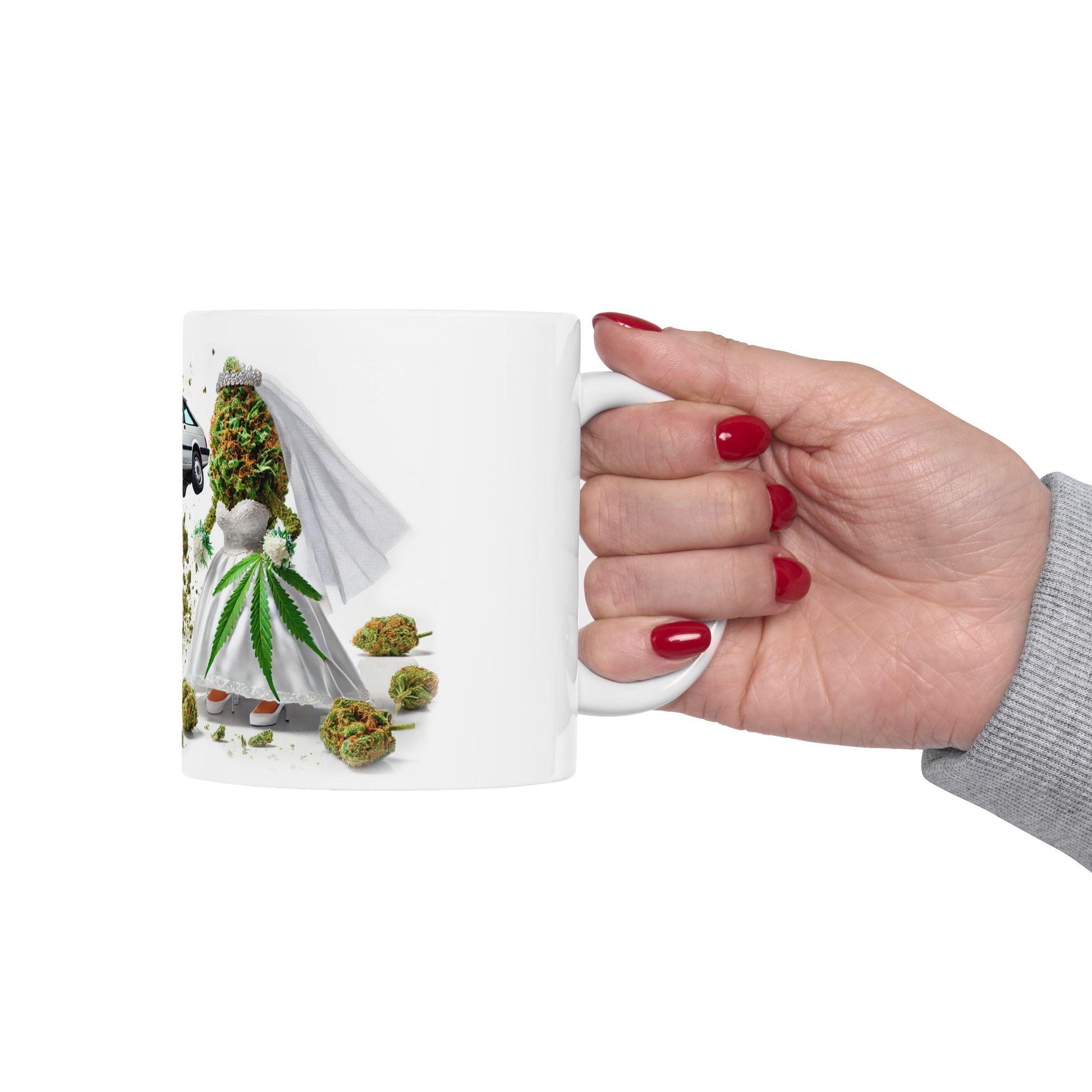 WEDDING CRASHER - (11oz) Weed Strain Themed Coffee Mugs - Perfect Gift for Stoners, Weed Mug for Cannabis Decor; 420 Wake & Bake Mug