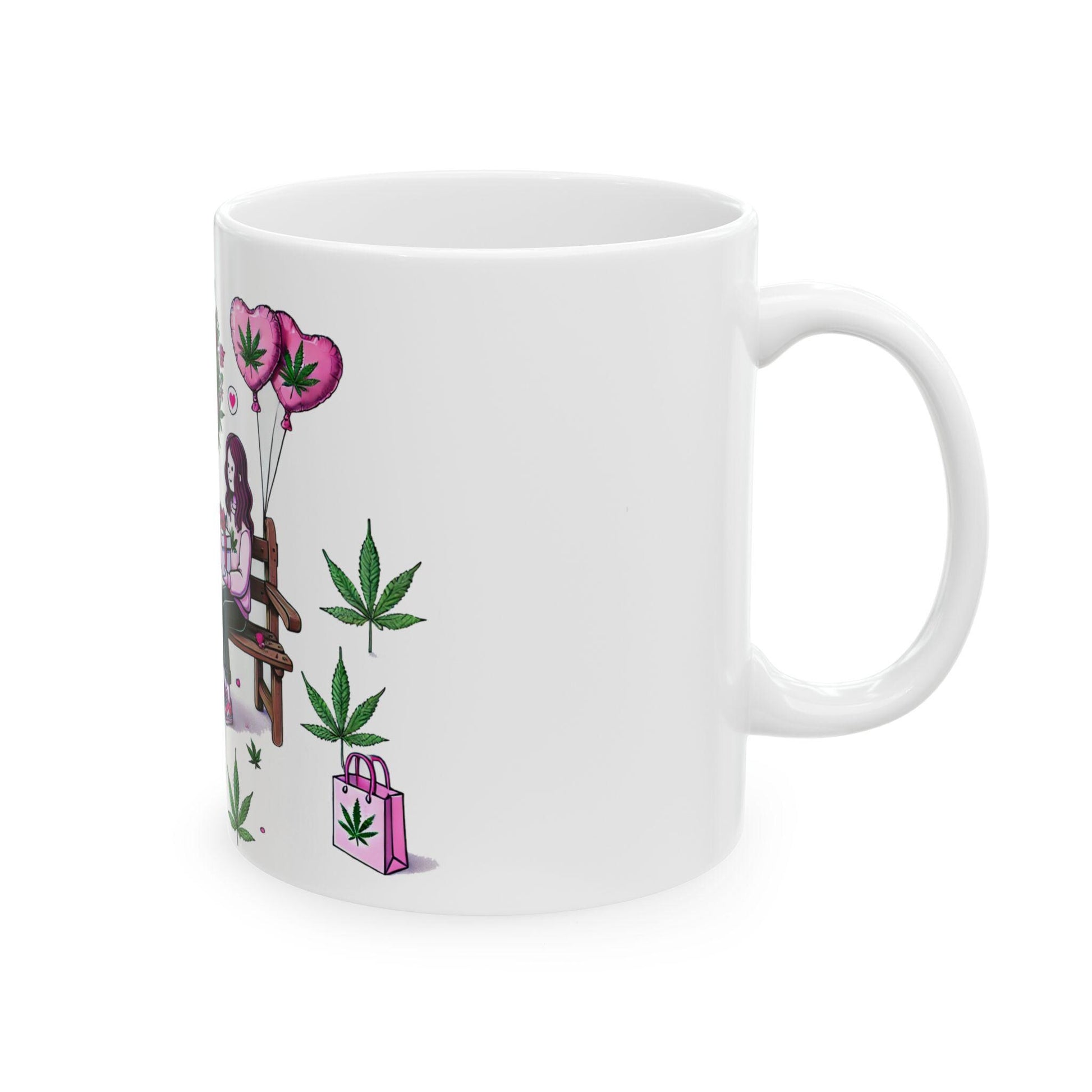 420 VALENTINES DAY - Weed Coffee Mug (11oz) - Stoner Gift for Girl Couples, Gift for Girlfriend; Wake & Bake / Stoner Valentine Day Mug