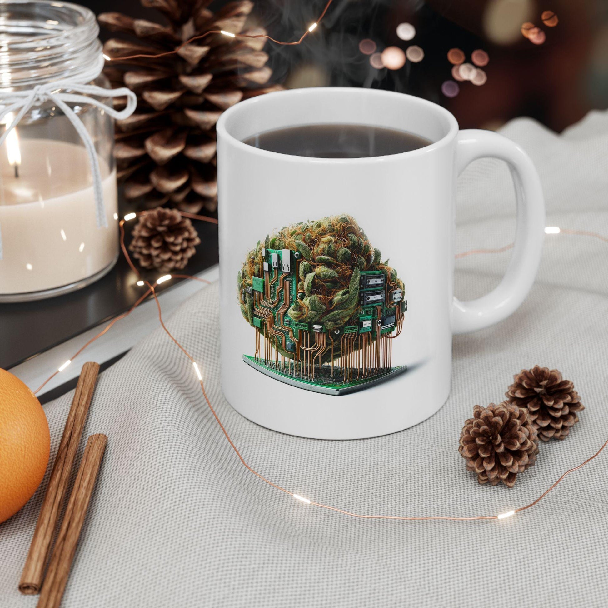 PCB Circuit Board - Weed Themed Coffee Mugs; Marijuana Mugs - Cannabis Decor - Gift for PROGRAMMERS, Smokers, Stoners; Wake and Bake
