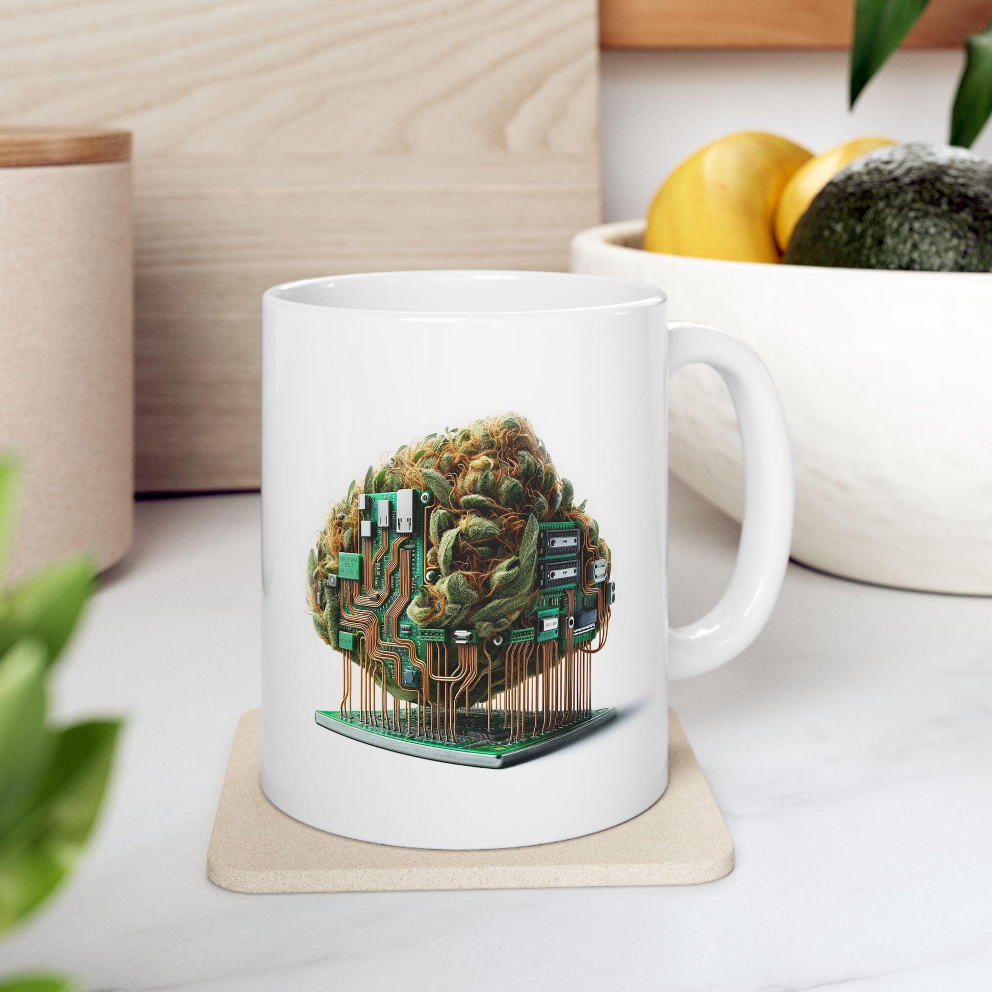 PCB Circuit Board - Weed Themed Coffee Mugs; Marijuana Mugs - Cannabis Decor - Gift for PROGRAMMERS, Smokers, Stoners; Wake and Bake