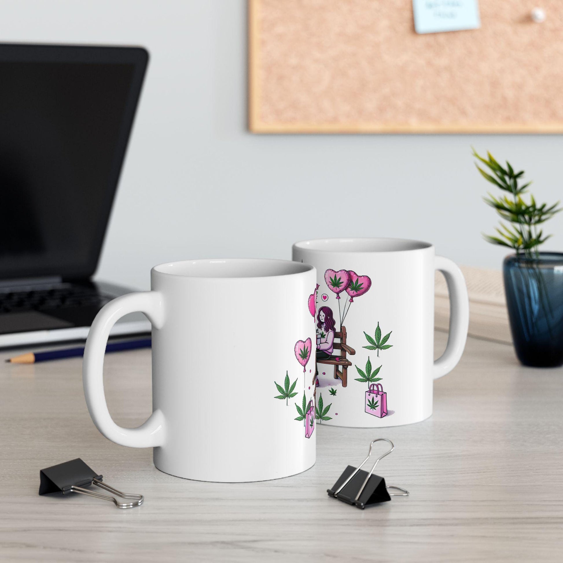 420 VALENTINES DAY - Weed Coffee Mug (11oz) - Stoner Gift for Girl Couples, Gift for Girlfriend; Wake & Bake / Stoner Valentine Day Mug