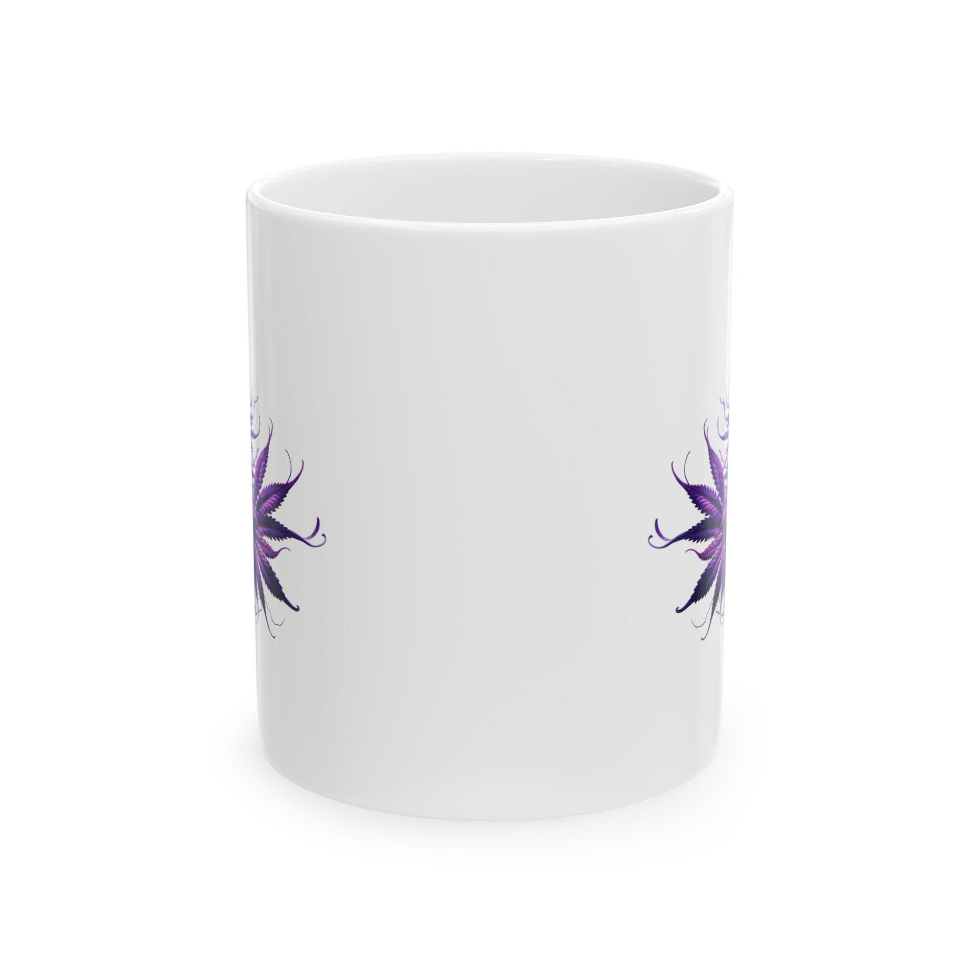 Purple WEED Plant Coffee Mug - Discrete Stoner Wake and Bake Mug - NO WORDS