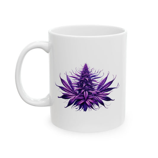Purple WEED Plant Coffee Mug - Discrete Stoner Wake and Bake Mug - NO WORDS