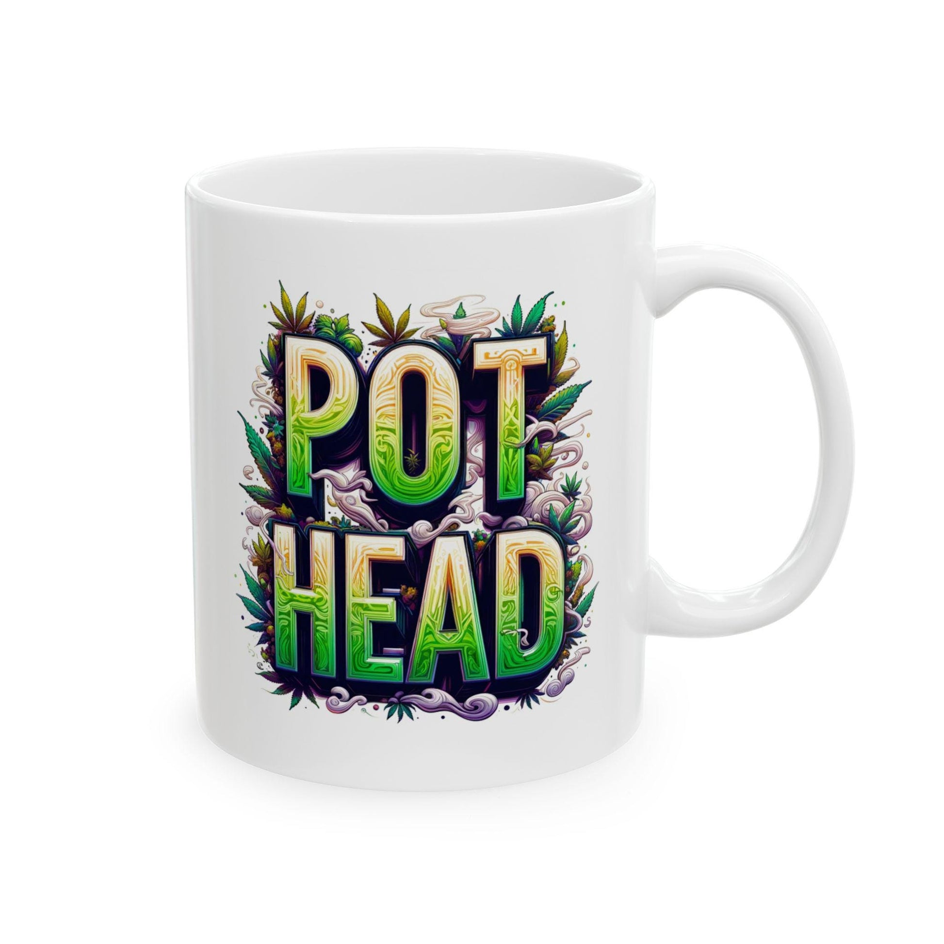 POT HEAD - Weed Themed Coffee Mugs, Marijuana Mugs; Cannabis Cup - Stoner Gifts for Pot Heads, Stoner Lifestyle