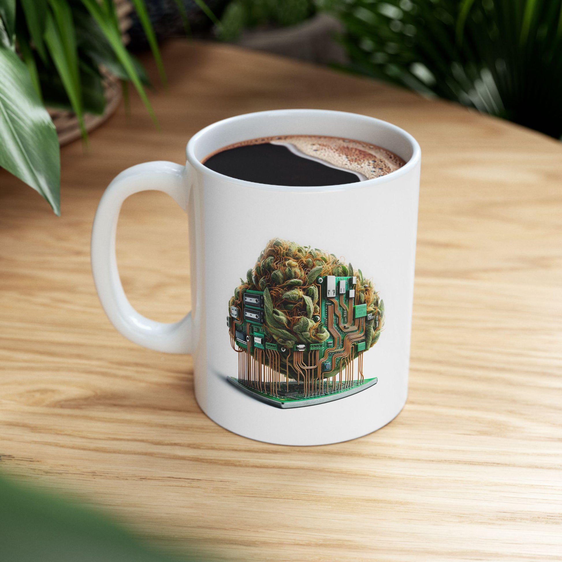 PCB Circuit Board - Weed Themed Coffee Mugs; Marijuana Mugs - Cannabis Decor - Gift for PROGRAMMERS, Smokers, Stoners; Wake and Bake