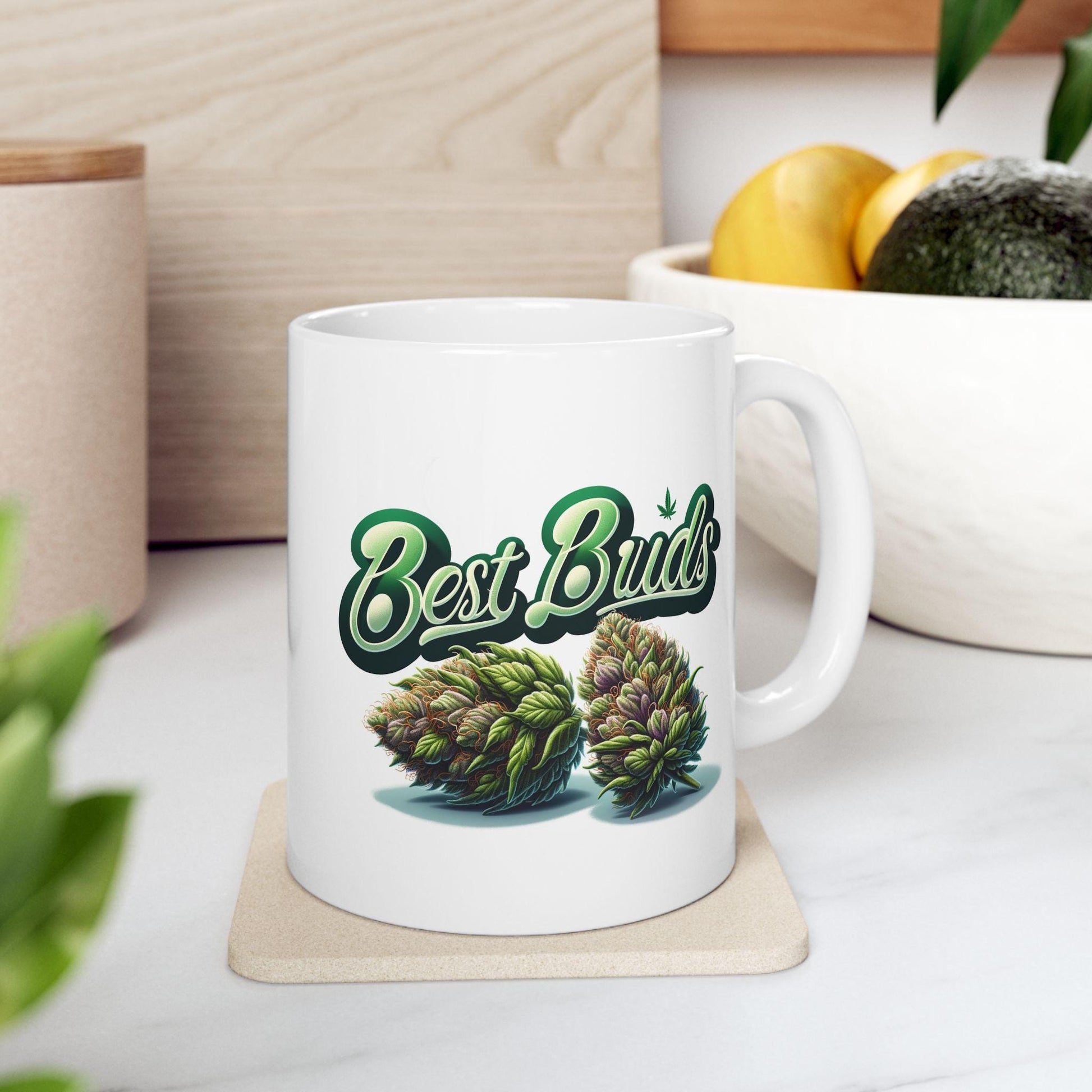 BEST BUDZ - Weed Themed Graphic Coffee Mugs, Stoner Mugs, Bestfriends