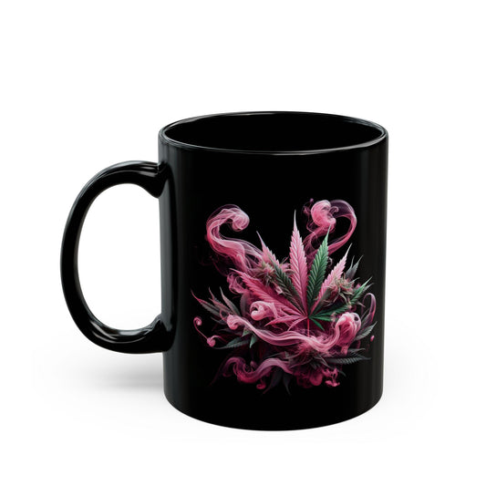 PINK SMOKE - BLACK Coffee Mugs Weed Themed, Marijuana Lovers, Perfect Gift for Smokers, Stoners, Growers.