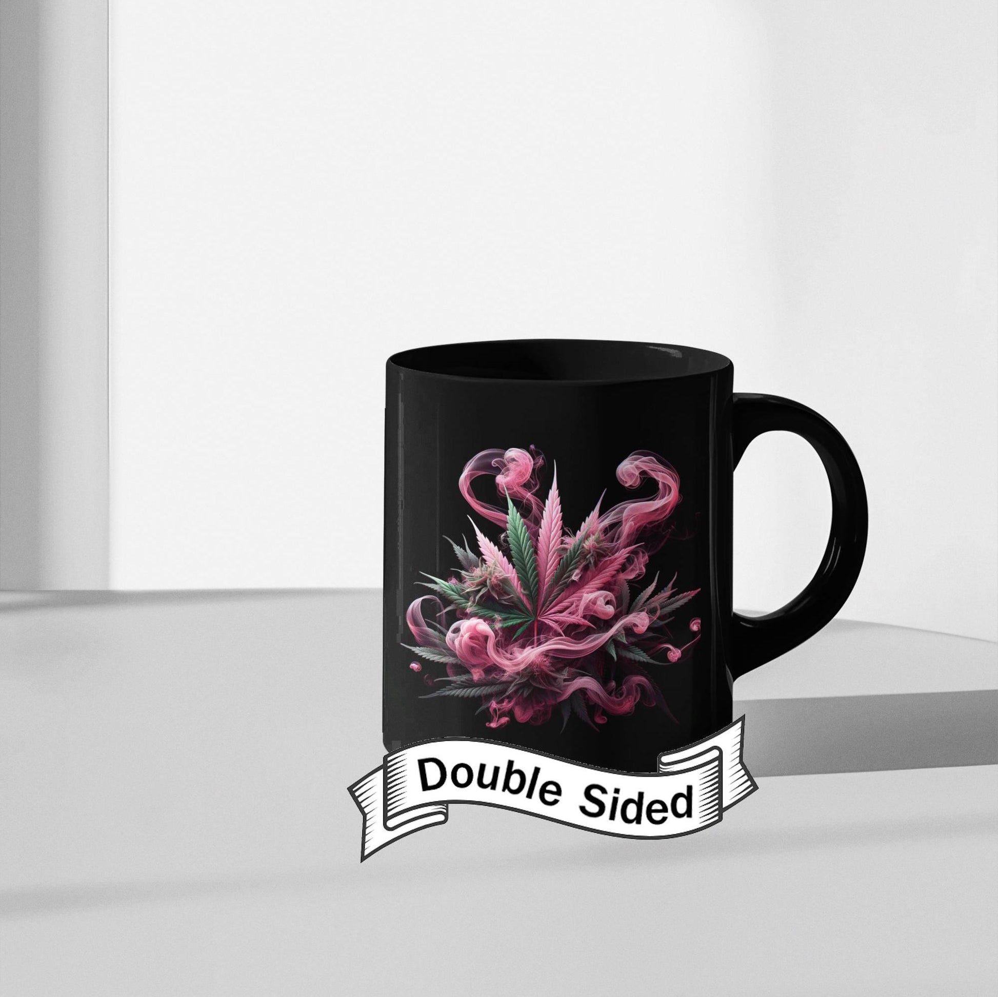 PINK SMOKE - BLACK Coffee Mugs Weed Themed, Marijuana Lovers, Perfect Gift for Smokers, Stoners, Growers.