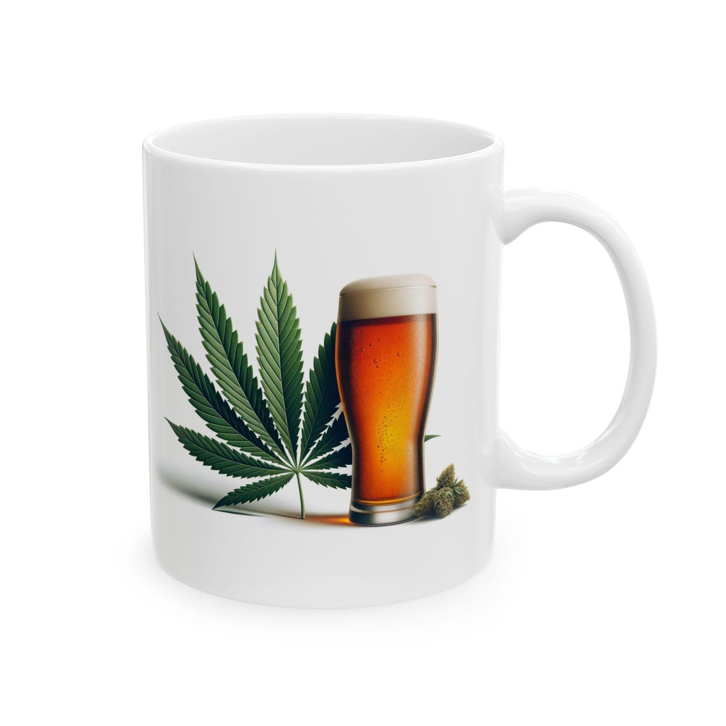 WEED AND BEER - Weed Themed Coffee Mugs for Stoners or Drinkers, Unique Cannabis Gift, Fun Alcoholic Gift