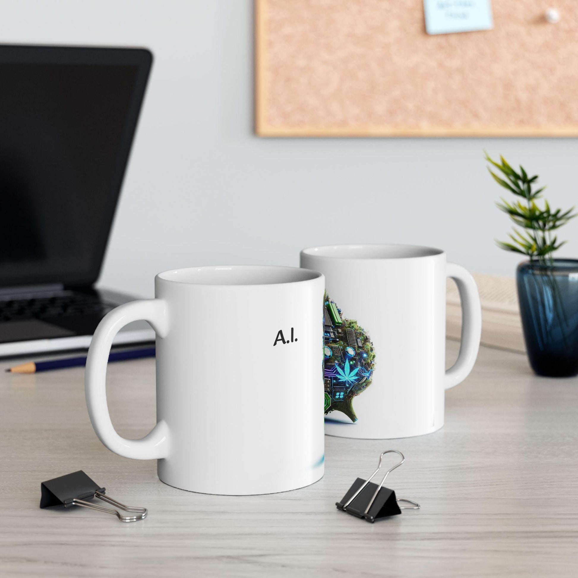 A.I. - (11oz) Weed Strain Coffee Mugs - Perfect Gift for Stoners, Weed Mug, Marijuana Lovers; Wake and Bake Essentials; Cannabis Decor AI