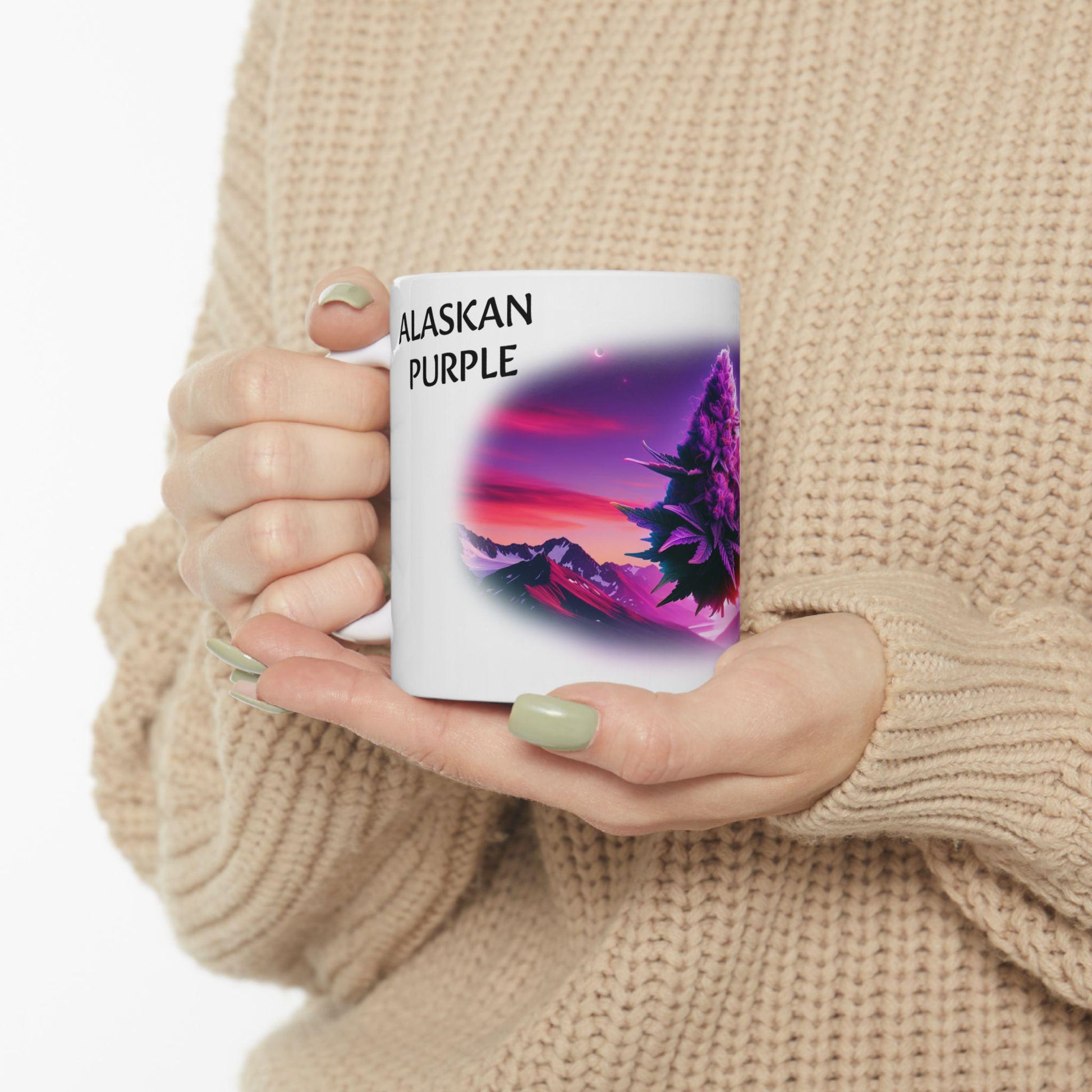 ALASKAN PURPLE - (11oz) Weed Strain Coffee Mugs - Perfect Gift for Stoners, Weed Mug, Marijuana Gift; Wake & Bake Essentials; Cannabis Decor