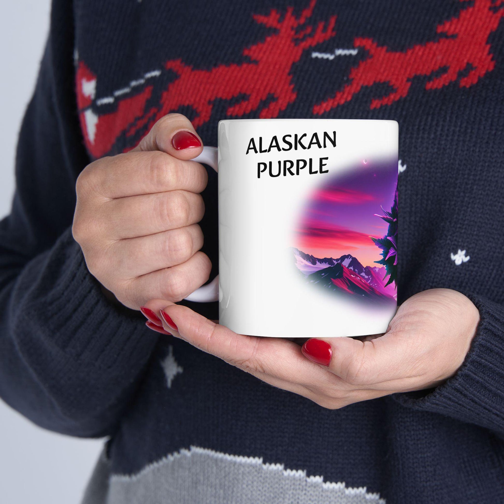 ALASKAN PURPLE - (11oz) Weed Strain Coffee Mugs - Perfect Gift for Stoners, Weed Mug, Marijuana Gift; Wake & Bake Essentials; Cannabis Decor