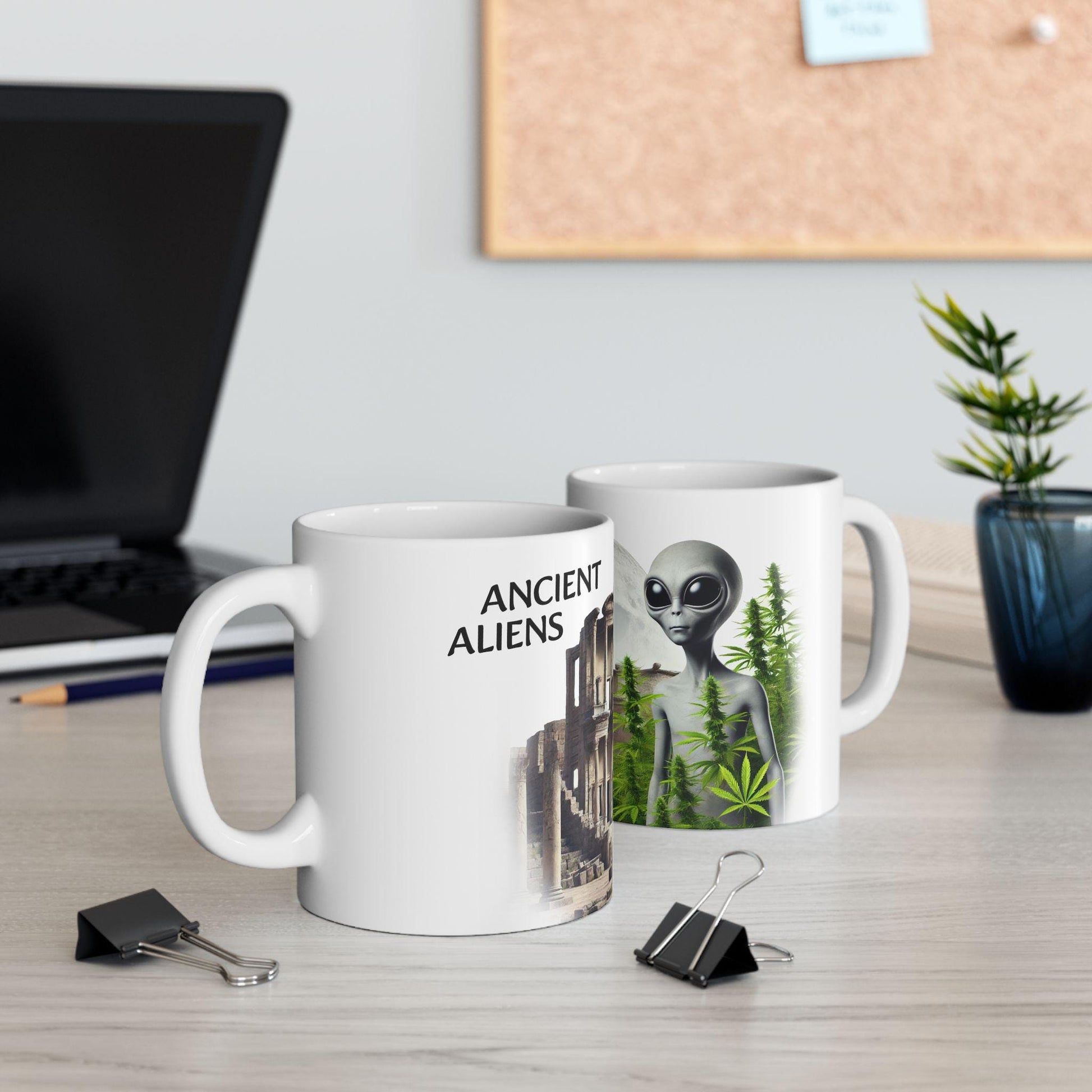 ANCIENT ALIENS - (11oz) Weed Strain Coffee Mugs - Perfect Gift for Stoners, Weed Mug, Marijuana Gift; Wake & Bake Essentials; Cannabis Decor