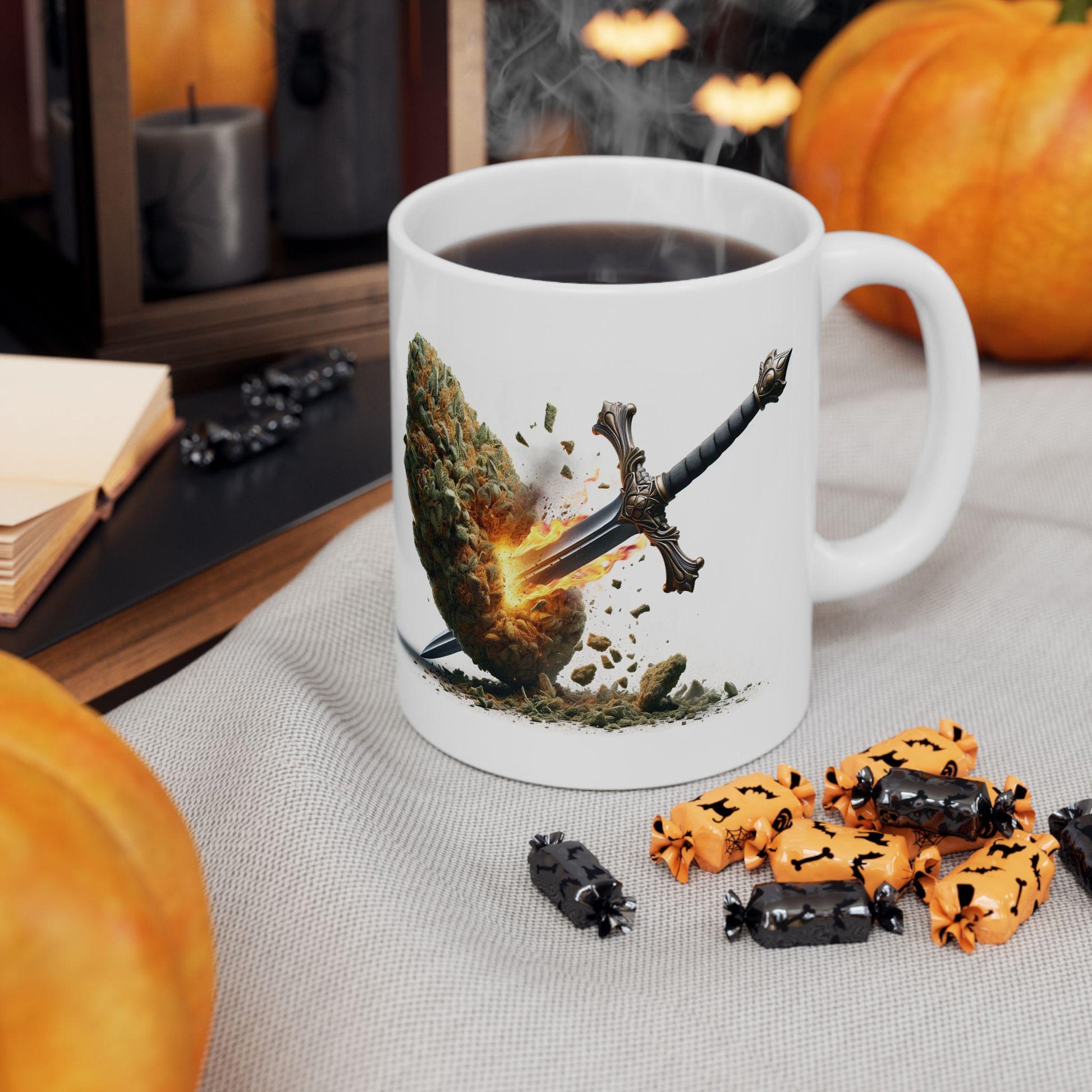 EPIC Sword x WEED Mug - Marijuana Themed Coffee Mugs, Weed Graphic - Perfect Gift for Smokers, Weed Lovers, Stoners - Cannabis Decor