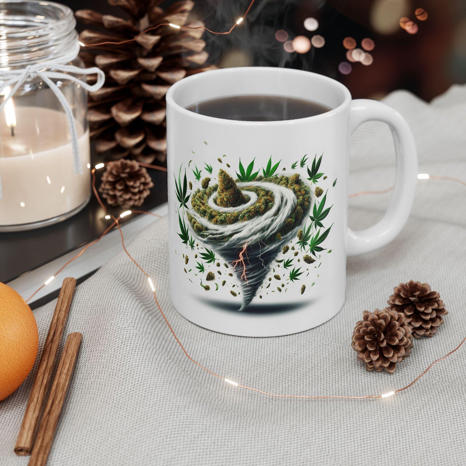 WEED Tornado Mug - Marijuana Themed Coffee Mugs, Weed Graphic - Perfect Gift for Smokers, Weed Lovers, Stoners