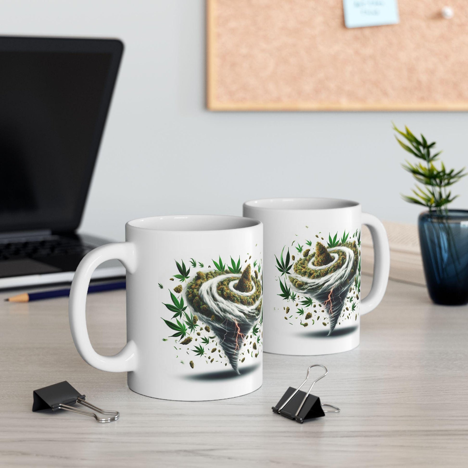 WEED Tornado Mug - Marijuana Themed Coffee Mugs, Weed Graphic - Perfect Gift for Smokers, Weed Lovers, Stoners