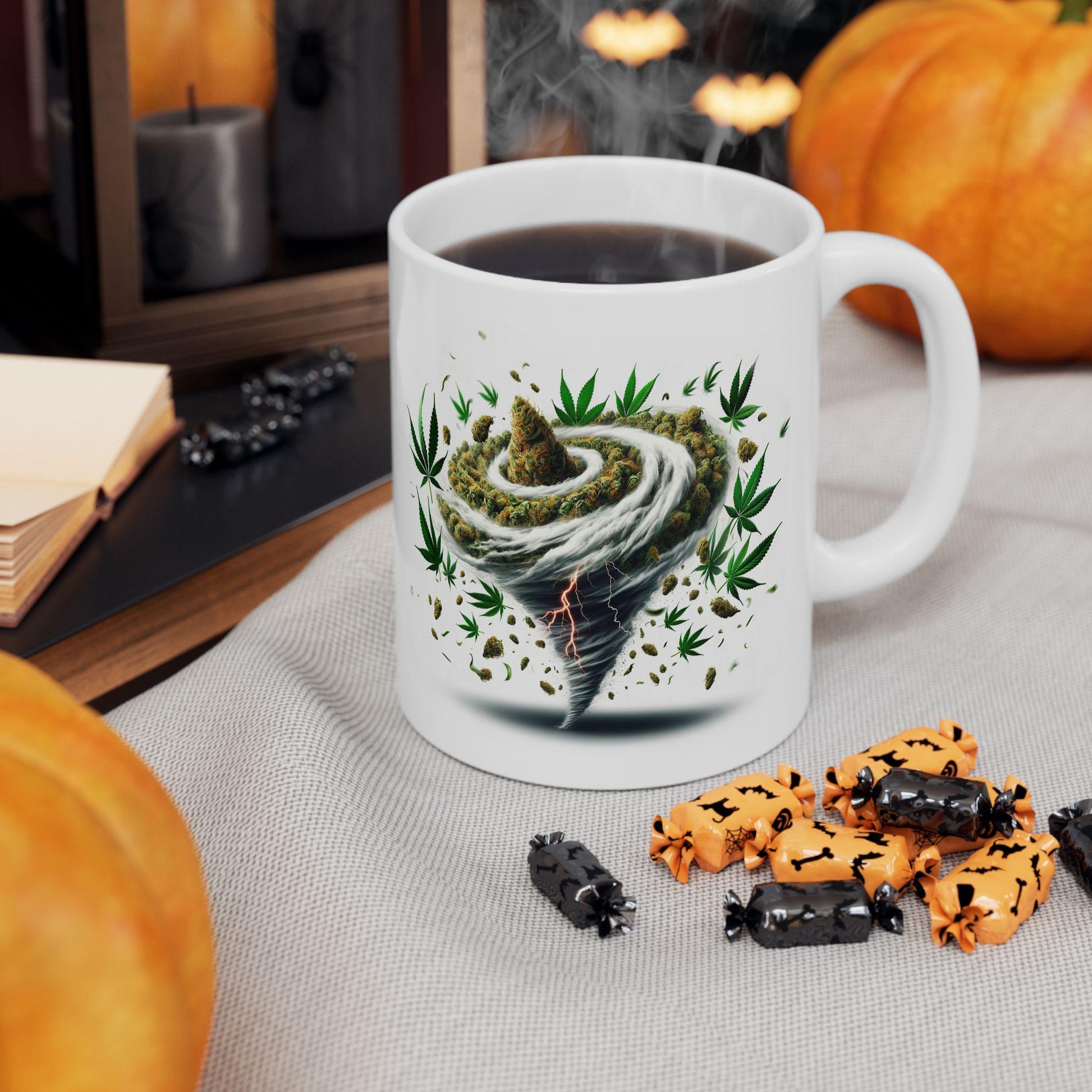 WEED Tornado Mug - Marijuana Themed Coffee Mugs, Weed Graphic - Perfect Gift for Smokers, Weed Lovers, Stoners