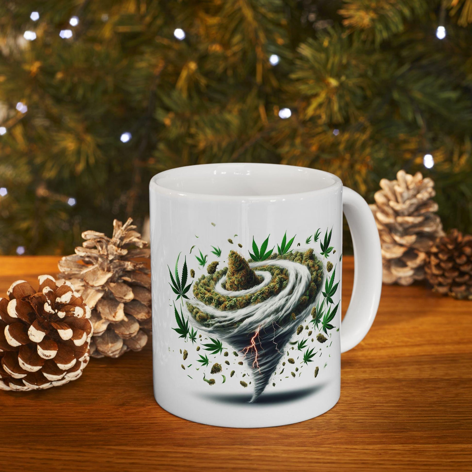 WEED Tornado Mug - Marijuana Themed Coffee Mugs, Weed Graphic - Perfect Gift for Smokers, Weed Lovers, Stoners