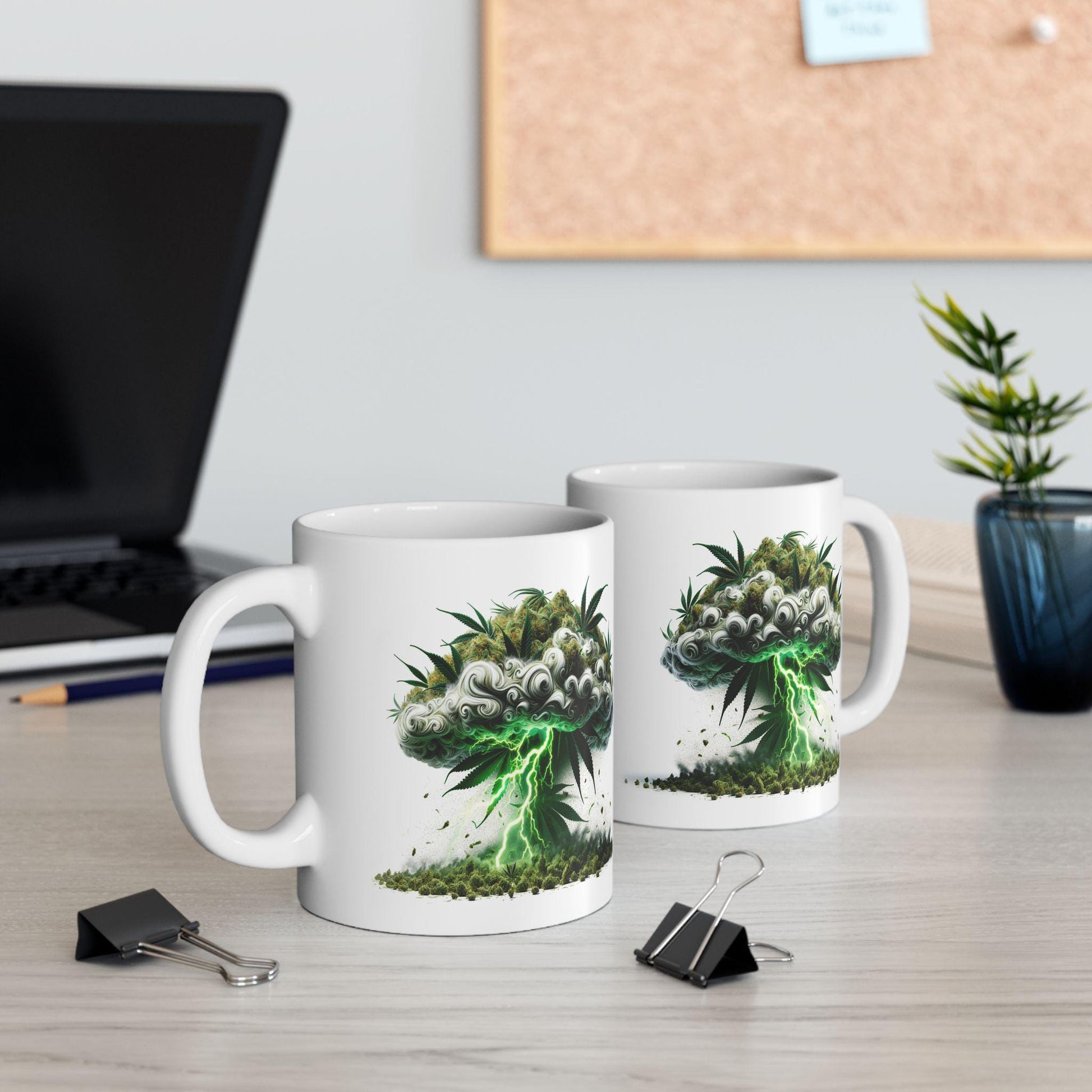 WEED Mushroom Cloud - Marijuana Themed Coffee Mugs, Weed Graphic - Perfect Gift for Smokers, Weed Lovers, Stoners