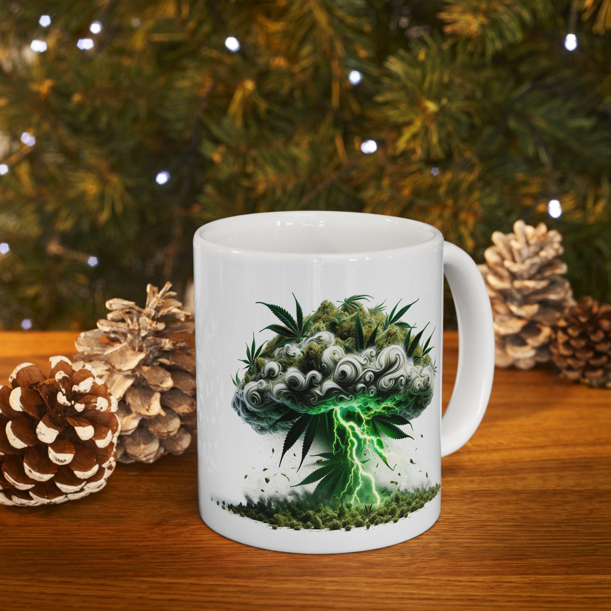 WEED Mushroom Cloud - Marijuana Themed Coffee Mugs, Weed Graphic - Perfect Gift for Smokers, Weed Lovers, Stoners