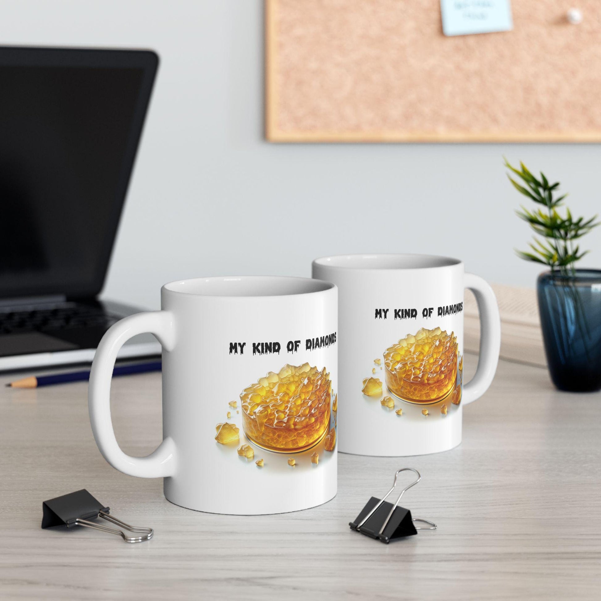 DIAMONDS - WAX/WEED Themed Coffee Mugs, Marijuana Lovers, Perfect Gift for Smokers, Stoners - Dabs Gifts