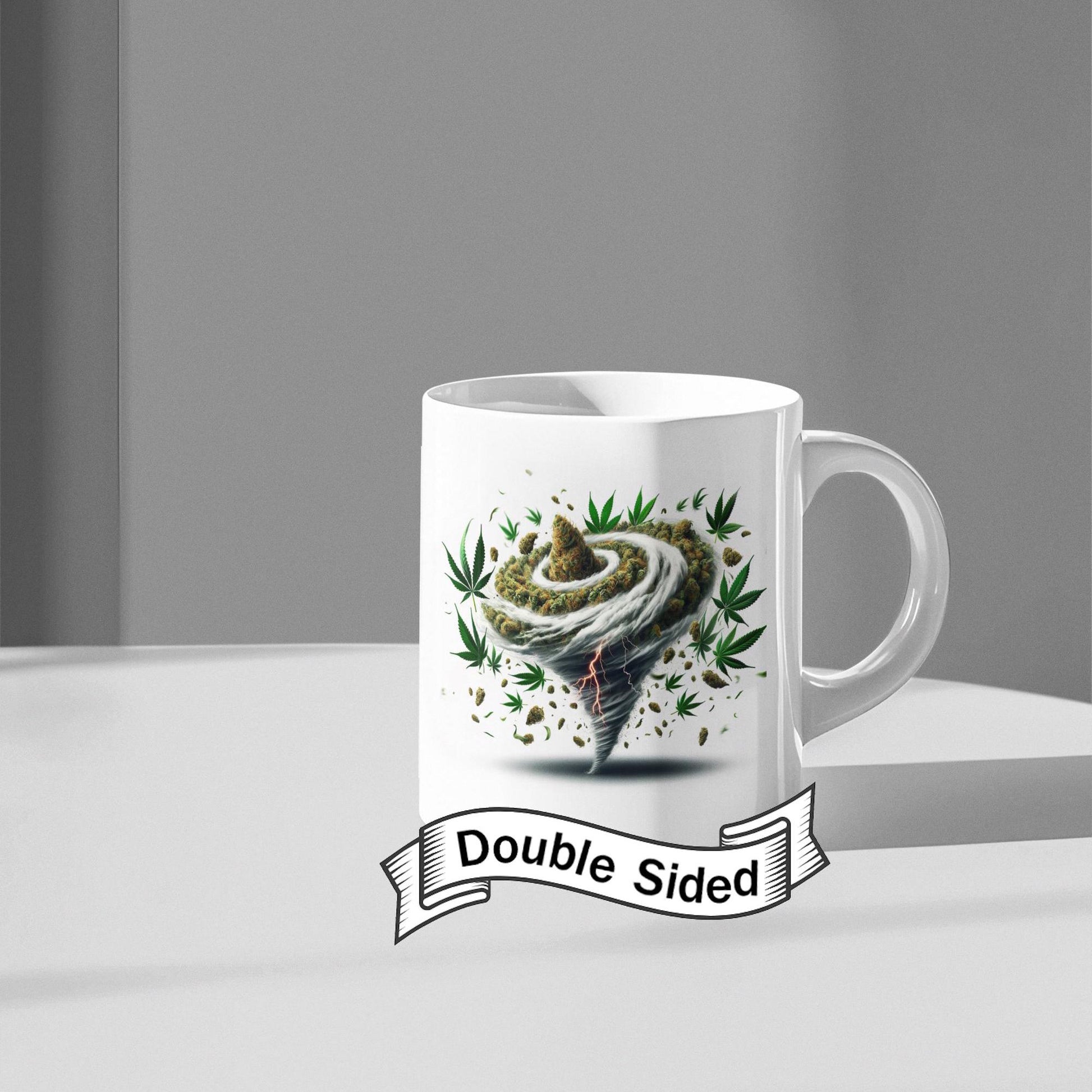 WEED Tornado Mug - Marijuana Themed Coffee Mugs, Weed Graphic - Perfect Gift for Smokers, Weed Lovers, Stoners