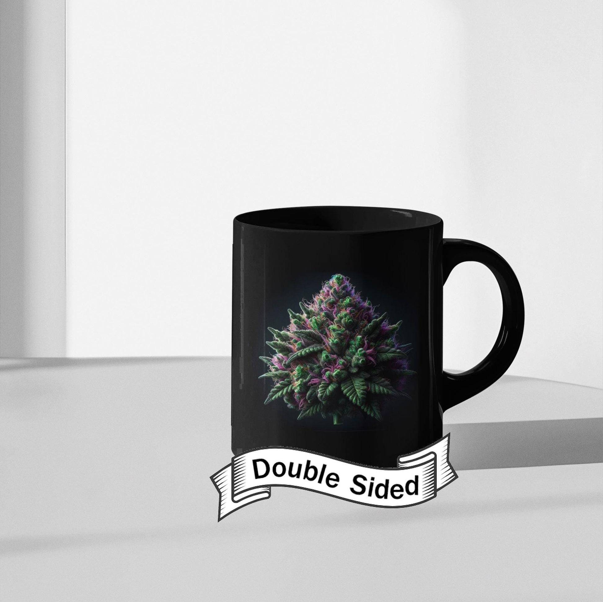 PURPLE WEED - BLACK Marijuana Themed Coffee Mugs, Weed Lovers, Perfect Gift for Smokers, Stoners, Growers.