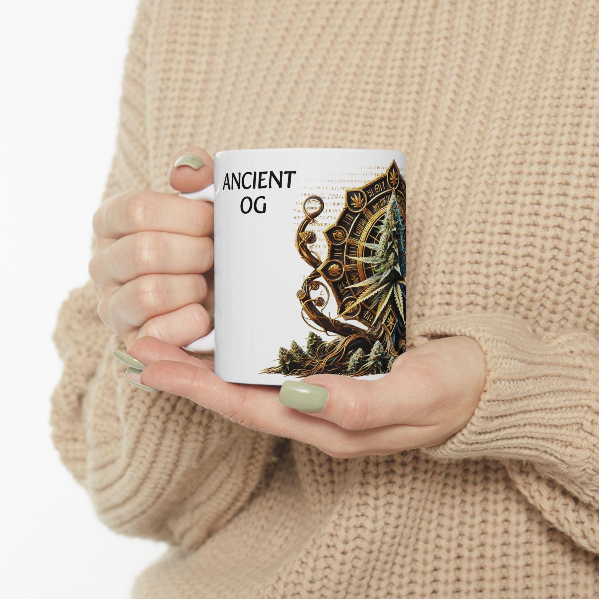 ANCIENT OG - (11oz) Weed Strain Coffee Mugs - Perfect Gift for Stoners, Weed Mug, Marijuana Gift; Wake and Bake Essentials; Cannabis Decor