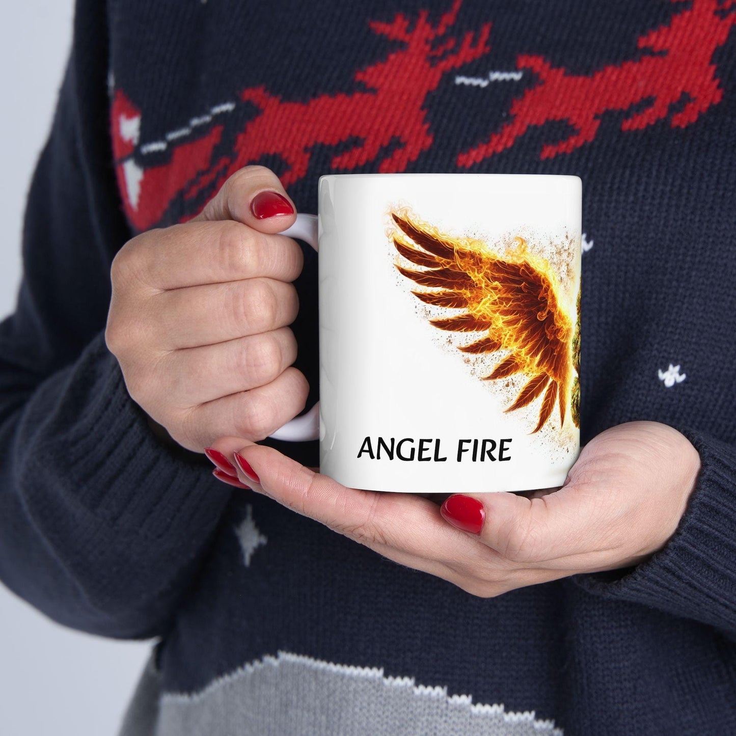 ANGEL FIRE - (11oz) Weed Strain Coffee Mugs - Perfect Gift for Stoners, Weed Mug, Marijuana Gift; Wake and Bake Essentials; Cannabis Decor
