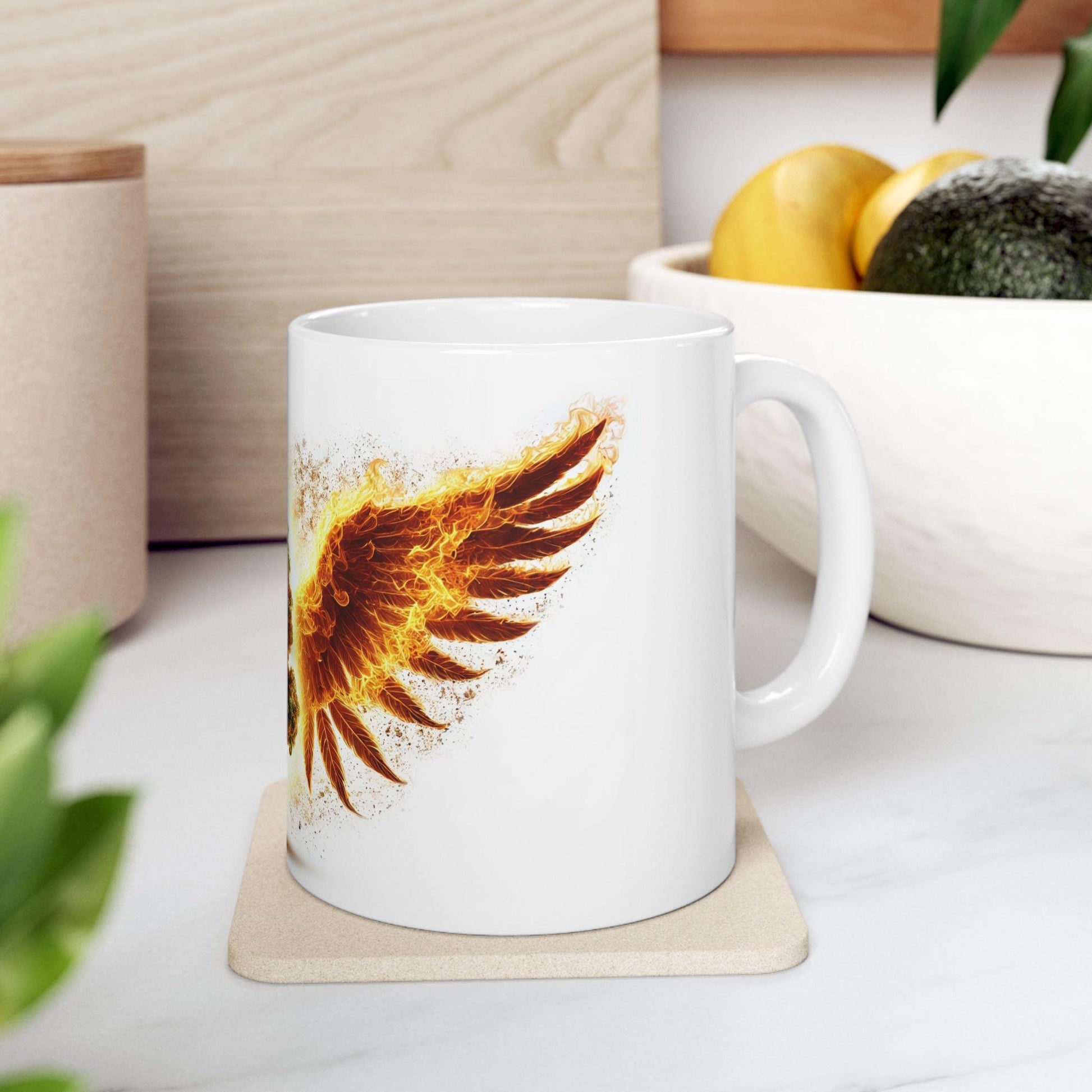 ANGEL FIRE - (11oz) Weed Strain Coffee Mugs - Perfect Gift for Stoners, Weed Mug, Marijuana Gift; Wake and Bake Essentials; Cannabis Decor