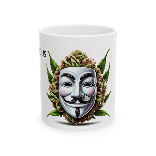 ANONYMOUS OG - (11oz) Weed Strain Coffee Mugs - Perfect Gift for Stoners, Weed Mug, Marijuana Gift; Wake and Bake Essentials; Cannabis Decor