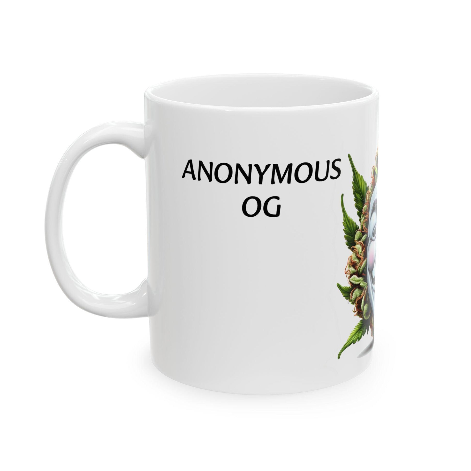 ANONYMOUS OG - (11oz) Weed Strain Coffee Mugs - Perfect Gift for Stoners, Weed Mug, Marijuana Gift; Wake and Bake Essentials; Cannabis Decor