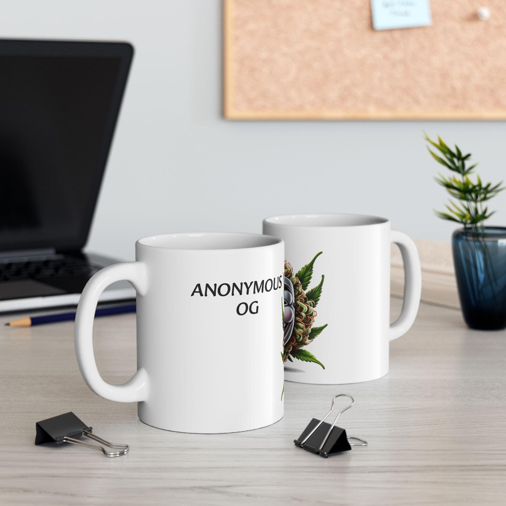 ANONYMOUS OG - (11oz) Weed Strain Coffee Mugs - Perfect Gift for Stoners, Weed Mug, Marijuana Gift; Wake and Bake Essentials; Cannabis Decor