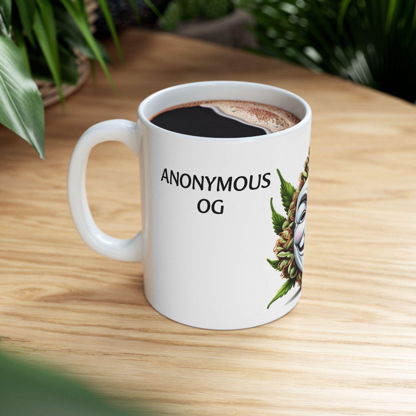ANONYMOUS OG - (11oz) Weed Strain Coffee Mugs - Perfect Gift for Stoners, Weed Mug, Marijuana Gift; Wake and Bake Essentials; Cannabis Decor