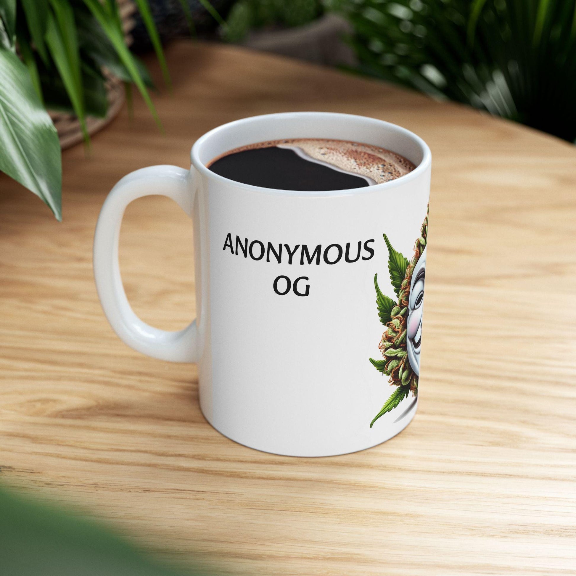 ANONYMOUS OG - (11oz) Weed Strain Coffee Mugs - Perfect Gift for Stoners, Weed Mug, Marijuana Gift; Wake and Bake Essentials; Cannabis Decor